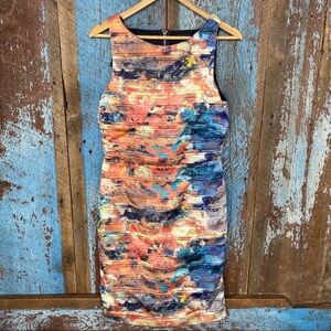 Ivy & Blu Maggy Boutique Watercolor Pleated Dress
